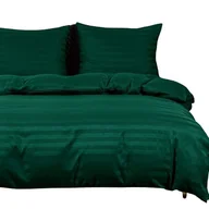 Pościel - Pościel Butelkowa zieleń - pasy - 180x200 - 3 cz. - miniaturka - grafika 1