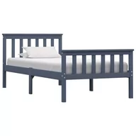 Łóżka - vidaXL Rama łóżka, szara, lite drewno sosnowe, 100 x 200 cm - miniaturka - grafika 1