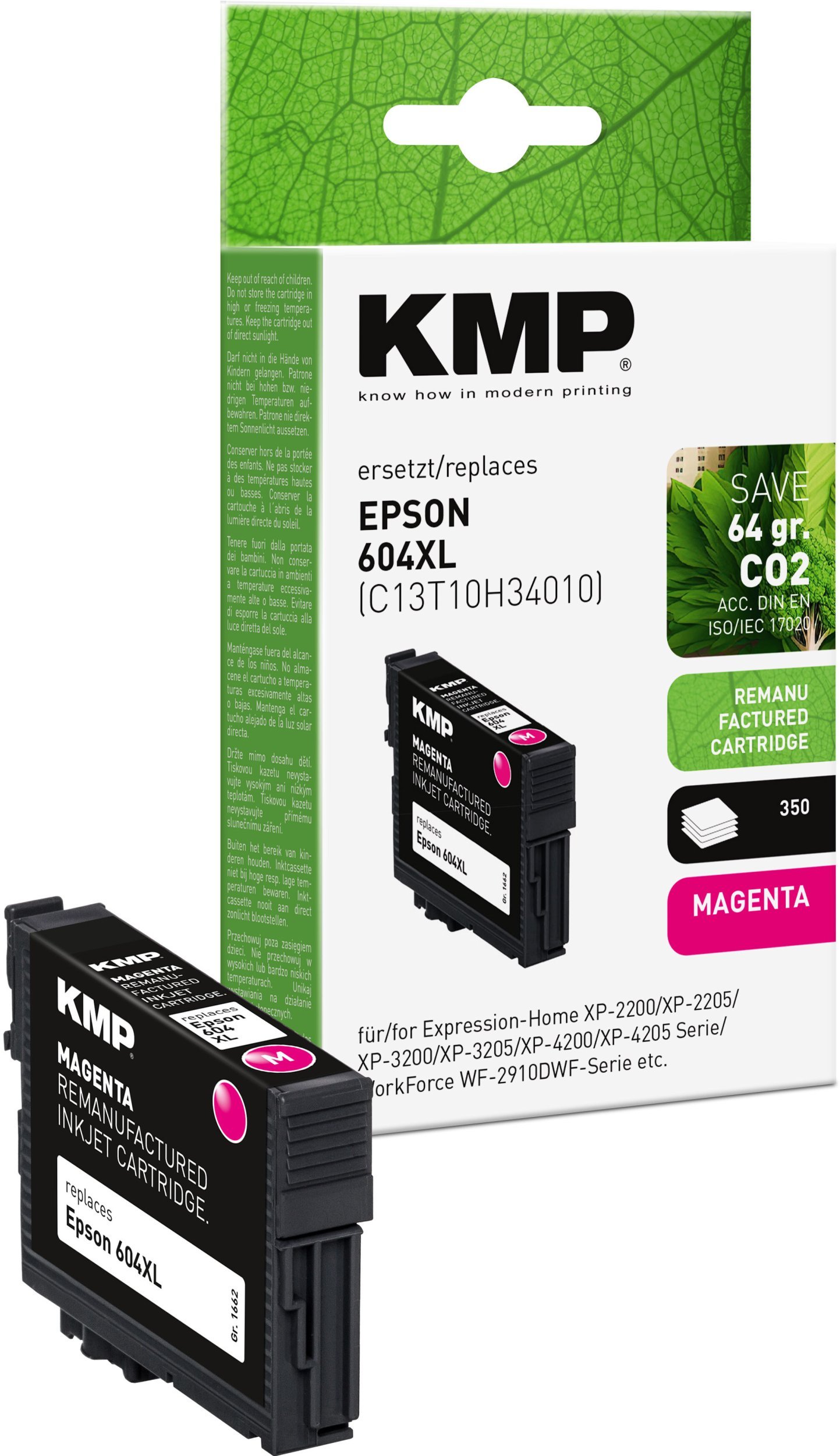 Tusz KMP Printtechnik AG KMP Patrone Epson 604XL T10H3 magenta 350 S. 5ml remanufactured 1662,4006