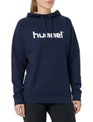 Bluzy damskie - Hummel Hummel Hmlgo Cotton bluza damska z kapturem z logo niebieski morski M 203517-7026 - miniaturka - grafika 1