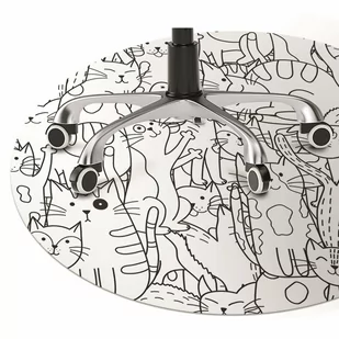 Podkładka pod fotel Koty w stylu Doodle fi100 cm - Podnóżki, podpórki, podkładki - miniaturka - grafika 1