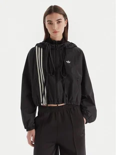 adidas Kurtka przejściowa Ribbon Off Placed 3-Stripes JX2698 Czarny Oversize - Kurtki damskie - miniaturka - grafika 1
