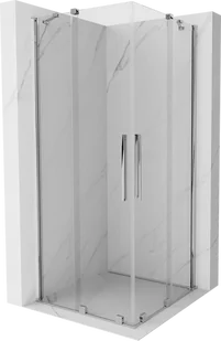 Mexen Velar Duo kabina prysznicowa rozsuwana 100x100 cm, transparent, chrom - 871-100-100-02-01 - Kabiny prysznicowe - miniaturka - grafika 1
