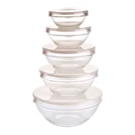 Miski i półmiski - Komplet salaterek Verdure 5 sztuk przezroczysty - miniaturka - grafika 1