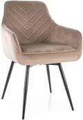 Krzesła - Krzesło fotelowe SERVIO VELVET ciemno beżowe - miniaturka - grafika 1