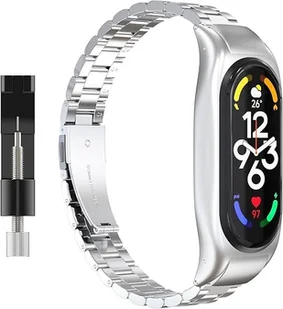 ETUI DO ZEGARKA XIAOMI MI BAND 7 SREBRNE Z BRANSOLETĄ STAL NIERDZEWNA - Akcesoria do smartwatchy - miniaturka - grafika 1
