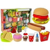 Zabawki AGD - LEANToys Zestaw Hamburger z artykułami spożywczymi Fast Food 7058 - miniaturka - grafika 1