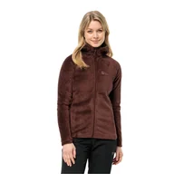 Kurtki damskie - Damska kurtka polarowa Jack Wolfskin ROTWAND HOODED FZ W dark maroon - XS - miniaturka - grafika 1