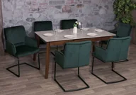 Krzesła - zestaw 6 krzeseł wspornikowych HWC-N60, krzesło do jadalni, krzesło kuchenne, tkanina/tekstylia Oeko-Tex MVG ~ Zielony - miniaturka - grafika 1