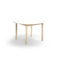Stoły i stoliki do biura - Stół DECIBEL, Ø1200x720 mm, HPL redukujący hałas, biały - miniaturka - grafika 1