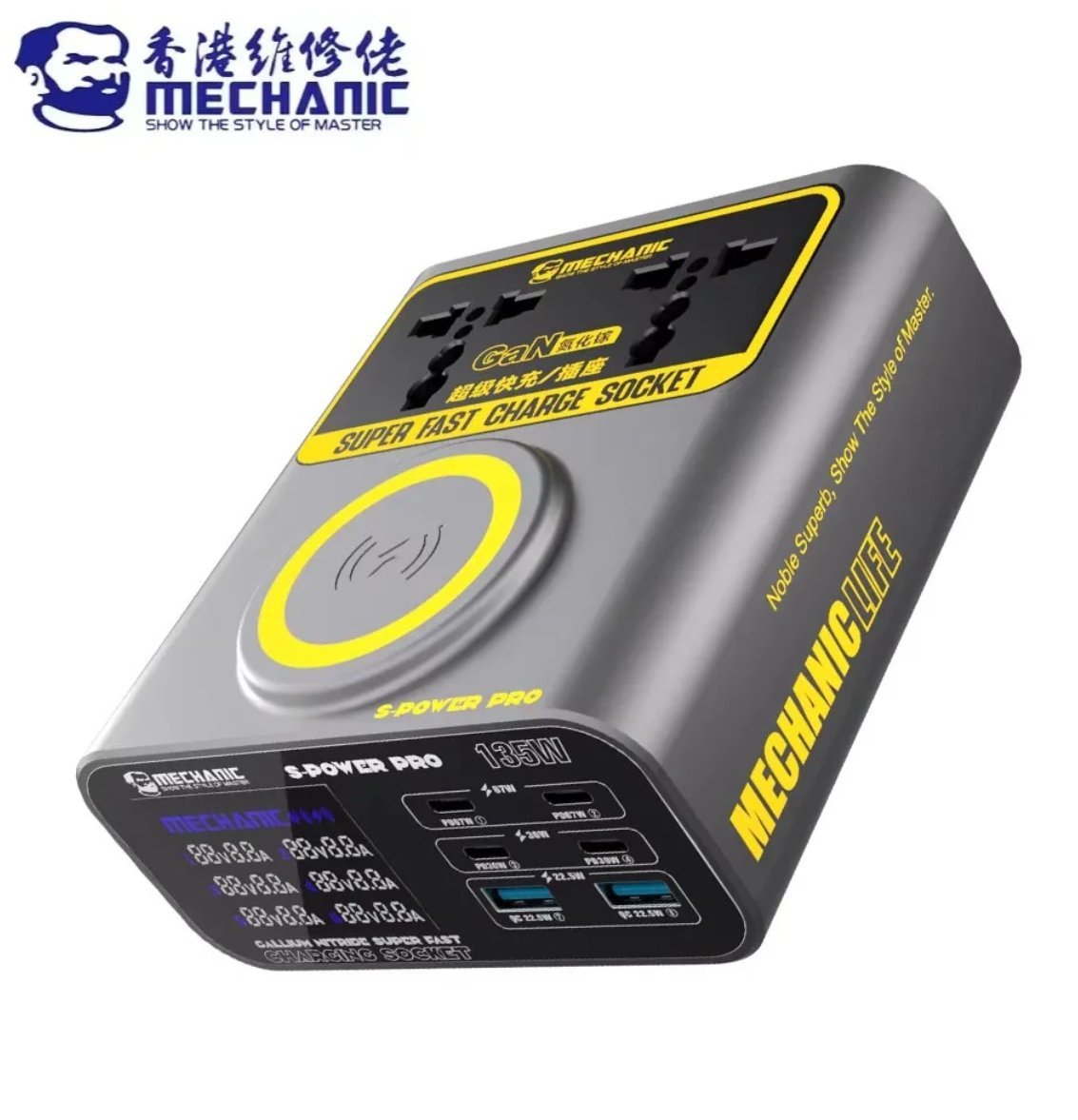 MECHANIC S-Power Pro wieloportowa ultraszybka ładowarka GaN 135W