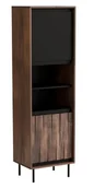 Komody - Witryna SWING W-1 orzechowy/czarny na czarnych nogach - miniaturka - grafika 1