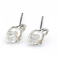 Kolczyki - Srebrne Kolczyki Sztyfty Z Cyrkoniami. Pr. 925! - miniaturka - grafika 1