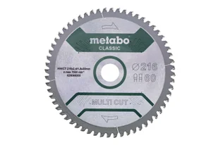 Metabo Akcesoria - Brzeszczot Multi Cut - Classic, 216x30 mm, Z60 628066000 - Tarcze do pił - miniaturka - grafika 1