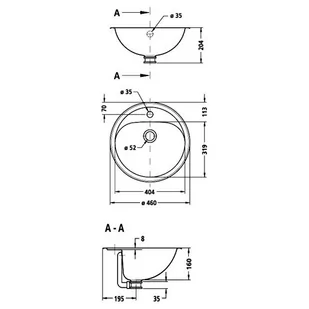 Umywalka Faneco z otworem na baterię stal szlachetna matowa WB46 - Akcesoria medyczne - miniaturka - grafika 4
