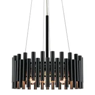 Lampy sufitowe - Okrągła lampa wisząca NARNI 6235/4 BL Elem nad stół czarny - miniaturka - grafika 1
