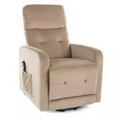 Fotele - Fotel Rozkładany Otus II Velvet Beż Bluvel 28 - miniaturka - grafika 1