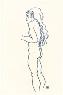 Plakaty - Standing Nude Girl, Facing Left, Egon Schiele - plakat Wymiar do wyboru: 30x40 cm - miniaturka - grafika 1