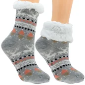 Skarpetki dla dzieci - Ciepłe dziecięce Skarpetki Zimowe Z MISIEM ANTYPOŚLIZGOWE 31-35 - miniaturka - grafika 1