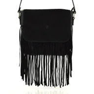 Torebki damskie - Listonoszka Damska Zamsz Naturalny Boho Frędzle - miniaturka - grafika 1
