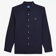 Koszule męskie - OXBOW O2CART Męska koszula z długim rękawem Oxford Deep Navy - miniaturka - grafika 1