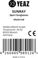 Okulary przeciwsłoneczne - YEAZ sportowe okulary przeciwsłoneczne czarny/biały/czerwony SUNRAY - miniaturka - grafika 1