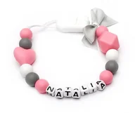 Akcesoria do smoczków - Silikonowa zawieszka z imieniem NATALIA upominek - miniaturka - grafika 1