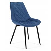 Krzesła - 4x Welurowe krzesło tapicerowane pikowane SJ.0488 Granatowy - miniaturka - grafika 1