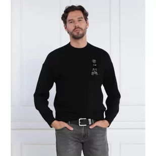Emporio Armani Wełniana bluza PULLOVER - Bluzy męskie - miniaturka - grafika 1