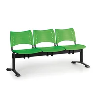 Inne meble biurowe - B2B Partner Ławka do poczekalni plastikowa VISIO, 3 siedzenia, zielony, czarne nogi 9310 - miniaturka - grafika 1