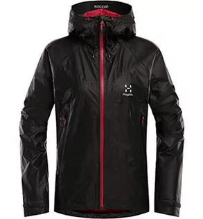 Kurtki damskie - Haglöfs Damska kurtka outdoorowa L.I.M GTX ShakeDry Hood wodoszczelna, wiatroszczelna, oddychająca, mały rozmiar po spakowaniu czarny Slate/Hibiscus Red M 6043614GD020 - grafika 1