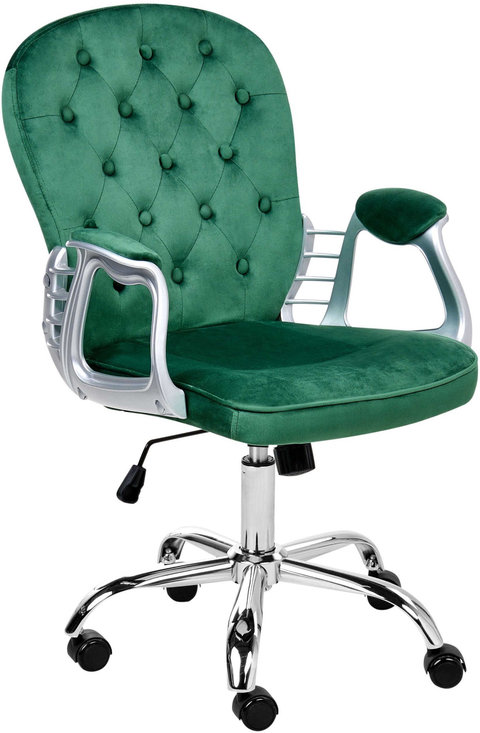Beliani Krzesło biurowe Obrotowy PRINCESS Welur Zielony