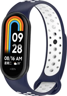 Beline Beline pasek Mi Band 8 design niebiesko-biały /blue-white - Akcesoria do smartwatchy - miniaturka - grafika 1