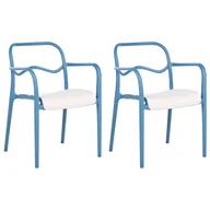 Fotele i krzesła ogrodowe - BELIANI Zestaw 2 krzeseł ogrodowych THASOS Materiał syntetyczny Niebieski - miniaturka - grafika 1