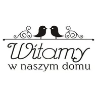 Naklejki na ścianę - Napis na ścianę naklejka 120x60cm wybór koloru - Witamy w naszym domu 232 - miniaturka - grafika 1