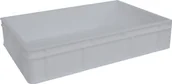 Pojemniki przemysłowe - Artech Pojemnik transportowy EURO 130 ścianki i dno pełne, wym. 600 x 400 x 130 mm, bez uchwytu biały - miniaturka - grafika 1