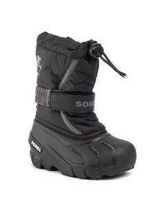 Sorel Śniegowce Childrens Flurry NC1695 Czarny - Buty dla dziewczynek - miniaturka - grafika 1