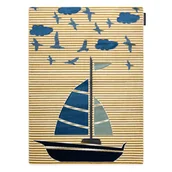 Dywany dla dzieci - Dywan PETIT SAIL łódka, żaglówka złoty żółty 80x150 cm - miniaturka - grafika 1