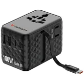 Powerbanki - Verbatim Adapter podróżny EU/UK/US GaN 2xUSB-C/2xUSB-A/1xUSB-C PD 100W czarny 30191 - miniaturka - grafika 1