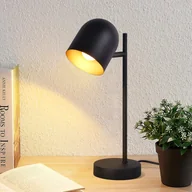 Lampy stojące - NETTLIFE Lampa stołowa vintage retro lampka nocna przemysłowa lampa stołowa do salonu czarne złoto metal E14 bez żarówki - miniaturka - grafika 1