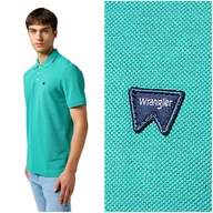 Koszulki męskie - Wrangler POLO SHIRT Porcelain Green bawełniana polówka małe logo XXL - miniaturka - grafika 1