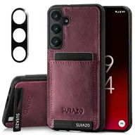Etui i futerały do telefonów - SURAZO Skórzane etui do Samsung Galaxy S25 Plus z ochroną aparatu – tylna strona etui na telefon komórkowy z prawdziwej skóry [przegródka na karty] [funkcja stojaka] [kółko na klucze], odporne na - miniaturka - grafika 1