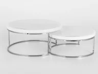 Inne naczynia kuchenne - ECHTWERK Zestaw 2 etażerek z marmuru (Srebrny) - miniaturka - grafika 1