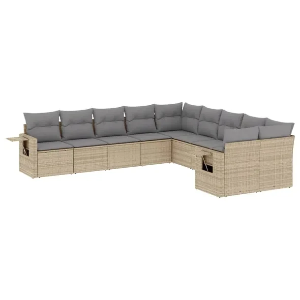 Zestaw mebli ogrodowych rattan PE 55x62x69 cm, beżowy