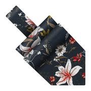 Krawaty i muchy męskie - Fular bawełniany czarny w kwiaty hawajskie- lilie EM - EM Men's Accessories - miniaturka - grafika 1