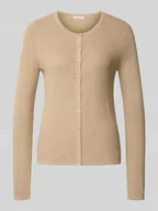 Swetry damskie - Kardigan z dzianiny z fakturowanym wzorem - miniaturka - grafika 1