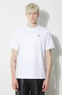 Koszulki męskie - Wood Wood t-shirt bawełniany Bobby Double Logo męski kolor biały gładki 12345701.2512 - miniaturka - grafika 1