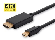 Złącza, przejściówki, adaptery - Kabel MicroConnect DisplayPort Mini - HDMI 3m czarny (MDPHDMI3B-4K) - miniaturka - grafika 1