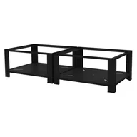Meble łazienkowe - Waschmaschinenuntergestell mit Ablagefläche 2er Set Schwarz aus Stahl ML-Design - miniaturka - grafika 1