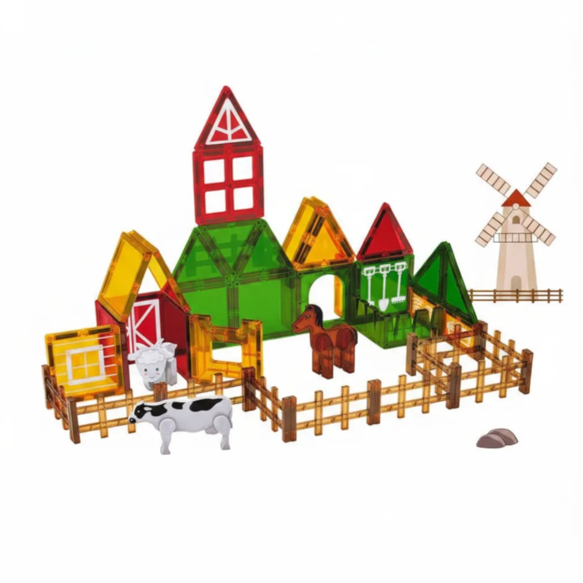 Klocki magnetyczne Magnetic Tiles Farma 46 el. - 3+